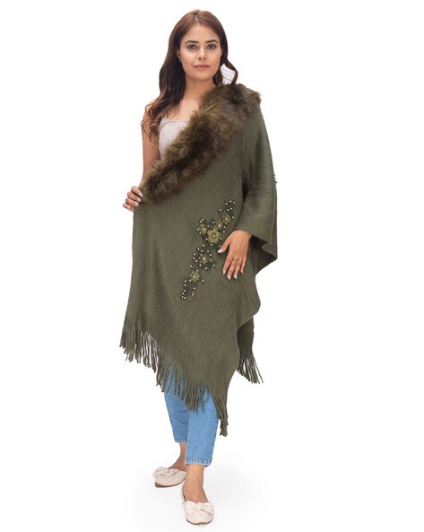 Embellished Faux Fur Women Stole Price in India