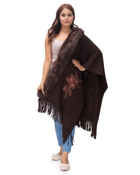 Faux Fur Cape Cape Shawl Limelight Buy Brown Shawls Wraps For