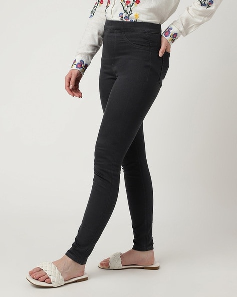 Buy online Grey Cotton Jeggings from Jeans & jeggings for Women by Fck-3  for ₹899 at 10% off