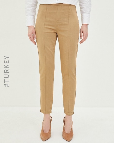 CARROT FIT TROUSERS WITH BUTTONED HEMS  Light blue  ZARA India