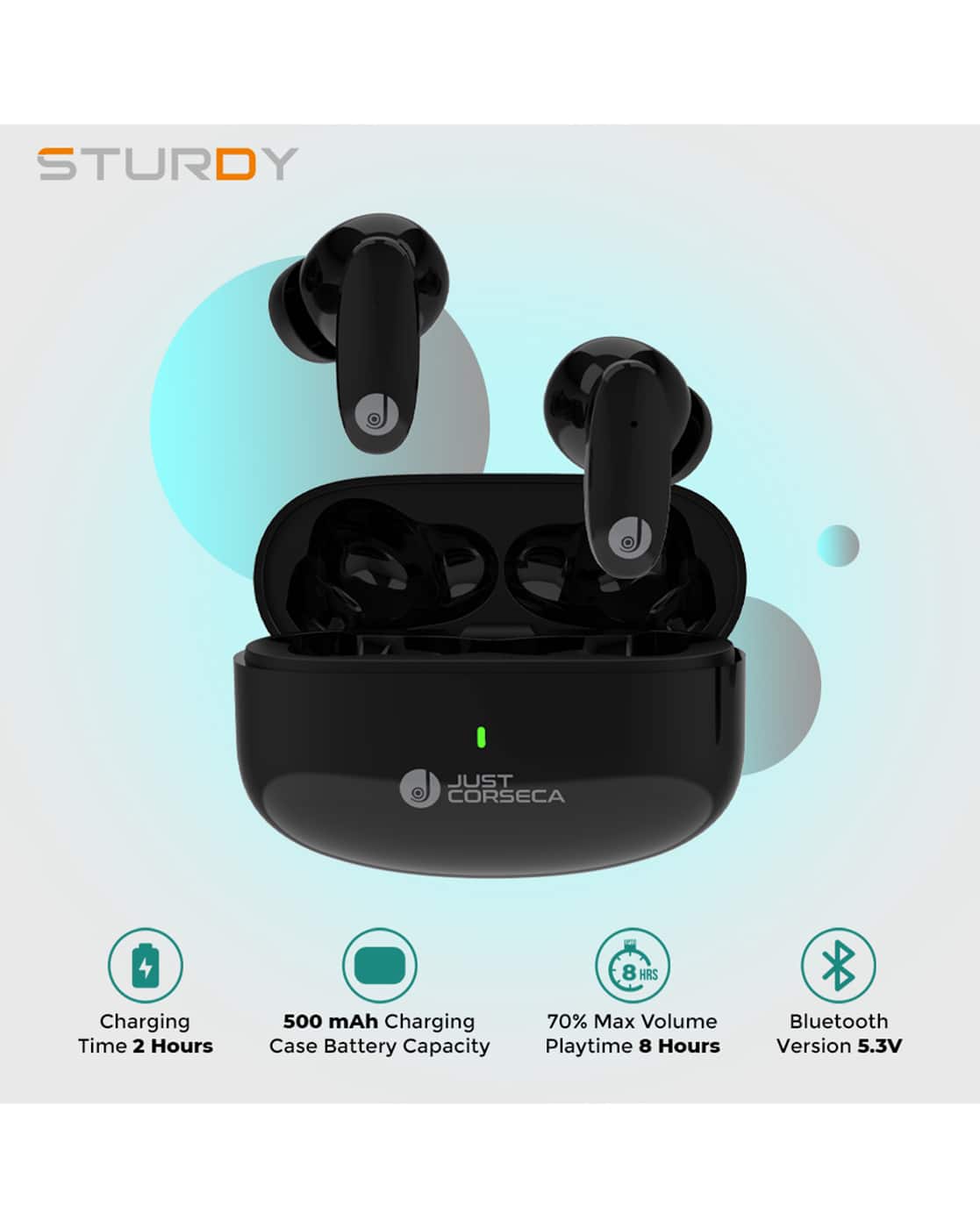True Wireless Earphones Corseca Bluetooth Earphone Buy Black