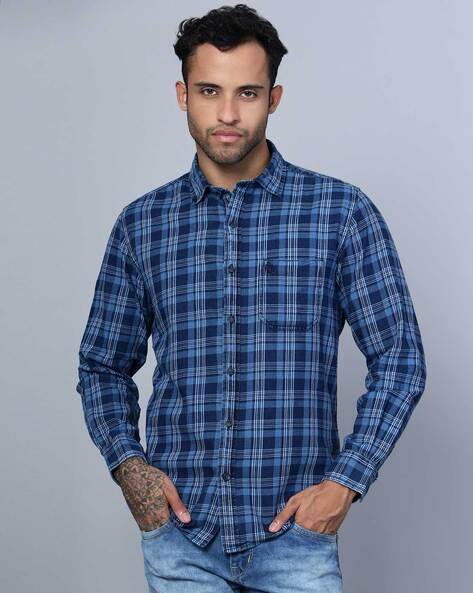 Buy Cantabil Men Cotton Checkered Grey Full Sleeve Casual Shirt  (MSHC00240_LTGREY_40) at Amazon.in