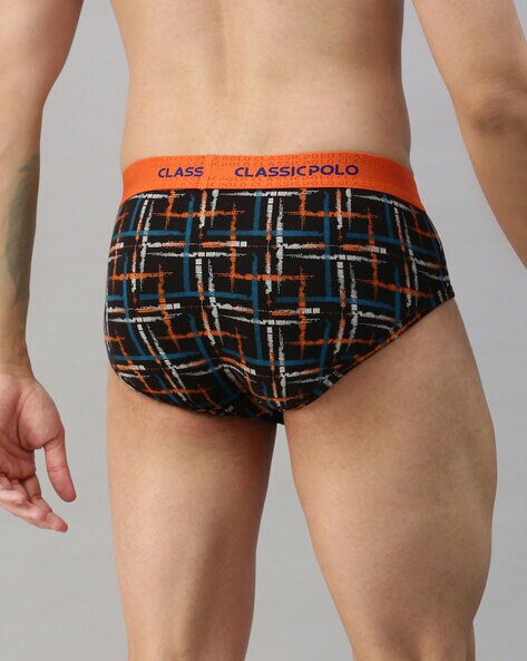 Pack of 3 Abstract Print Briefs with Elasticated Waist Band