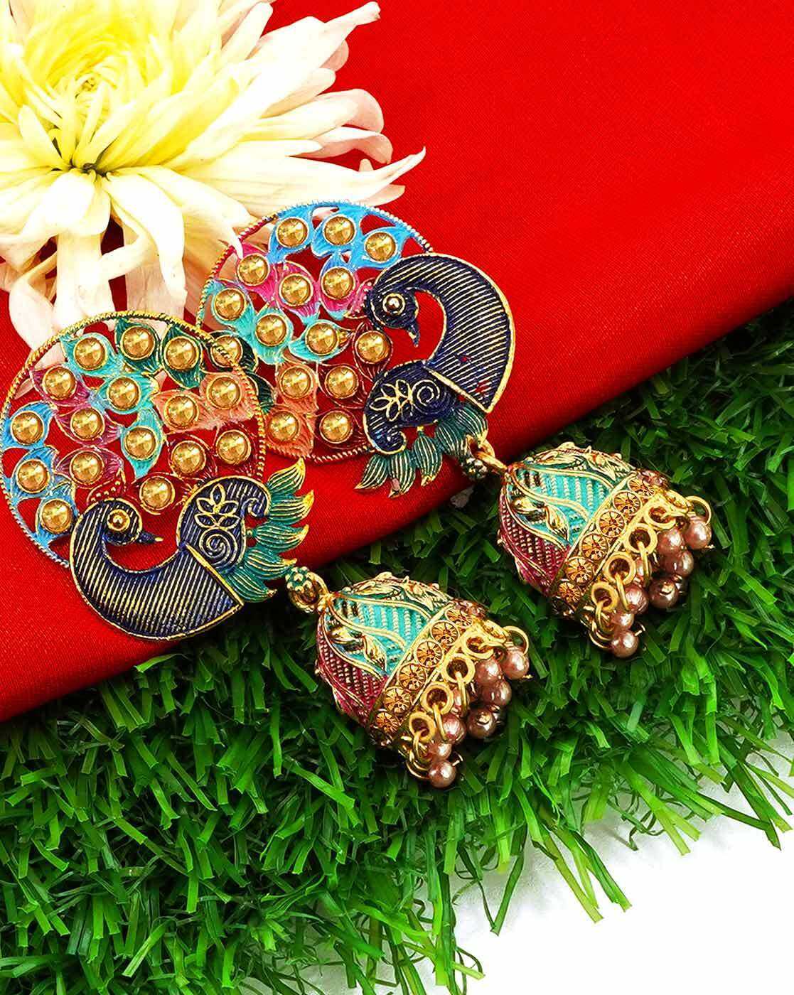 Update more than 77 silk thread peacock design earrings super hot ...