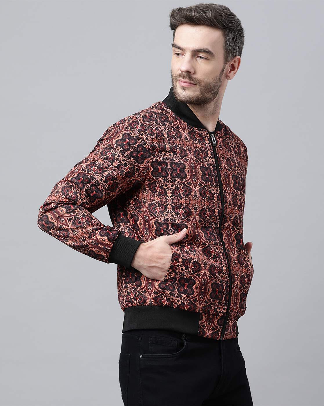 Buy FOREVER 21 Men Navy & Off White Floral Print Bomber Jacket - Jackets  for Men 2149627 | Myntra