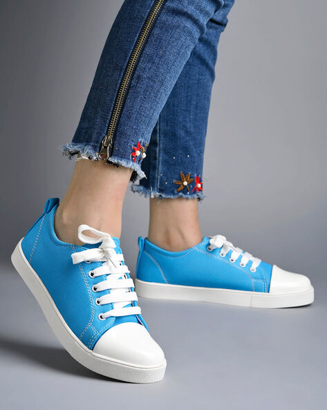 Buy Dark Blue Denim Sneakers - Shoes for Women Online – The ZigZag Stripe