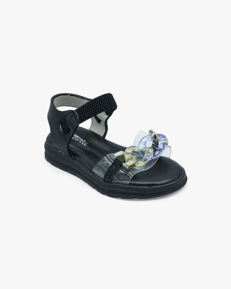 Buy Black Sandals for Girls by Feetwell Shoes Online Ajio