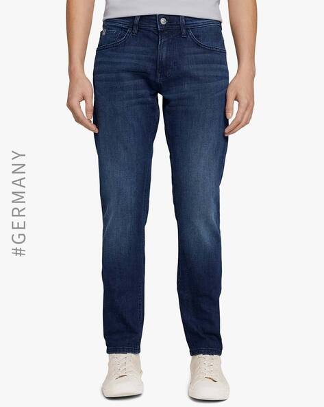 Washed Ankle-Length Jeans