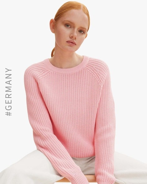 Chunky-Knit Pullover with Drop-Shoulder Sleeves