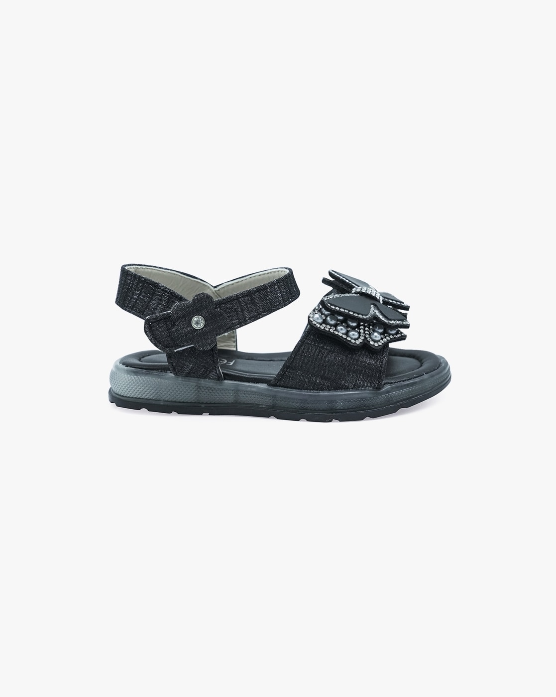 Girls Studded Jelly Sandals - Black