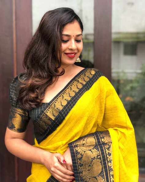 Buy Yellow Sarees for Women by Mm Venture Online | Ajio.com