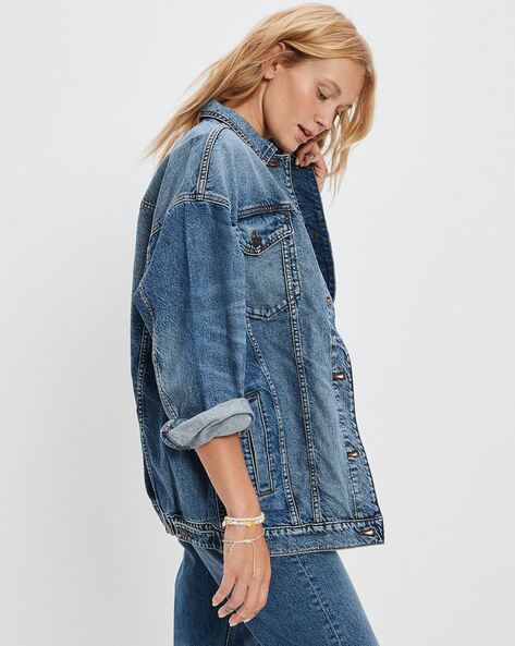 Buy online Blue Solid Denim Jacket from western wear for Women by  Buynewtrend for ₹399 at 73% off | 2024 Limeroad.com