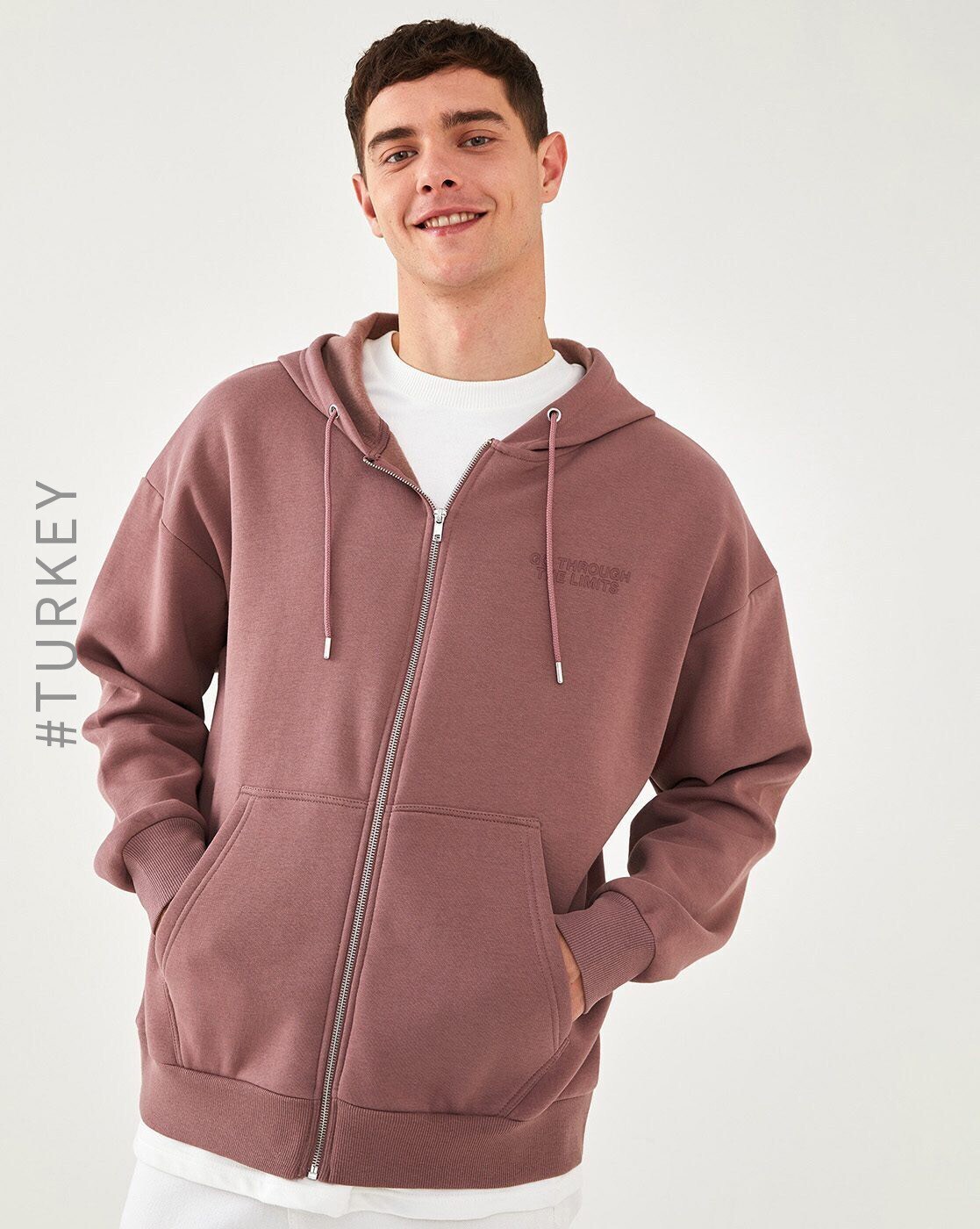 Zip Front Hoodie with Split Kangaroo Pockets