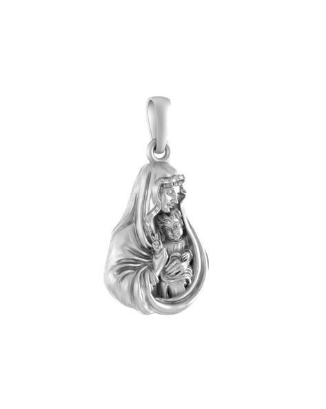 Real 925 Sterling Silver Virgin Mary Necklace Pendant Iced CZ Medallion Men  | eBay