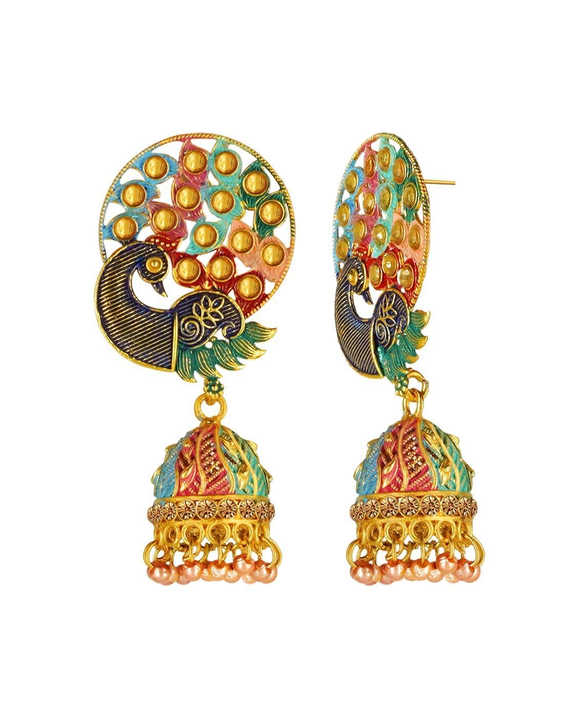 Top more than 119 peacock earrings gold designs latest