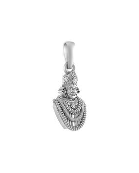 akshat sapphire Sterling Silver Baba Khatu Shyam Pendant with Chain-picture-11