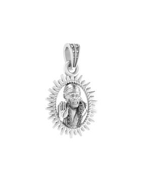 akshat sapphire Sterling Silver Shree Sai Baba Pendant with Chain-picture-38
