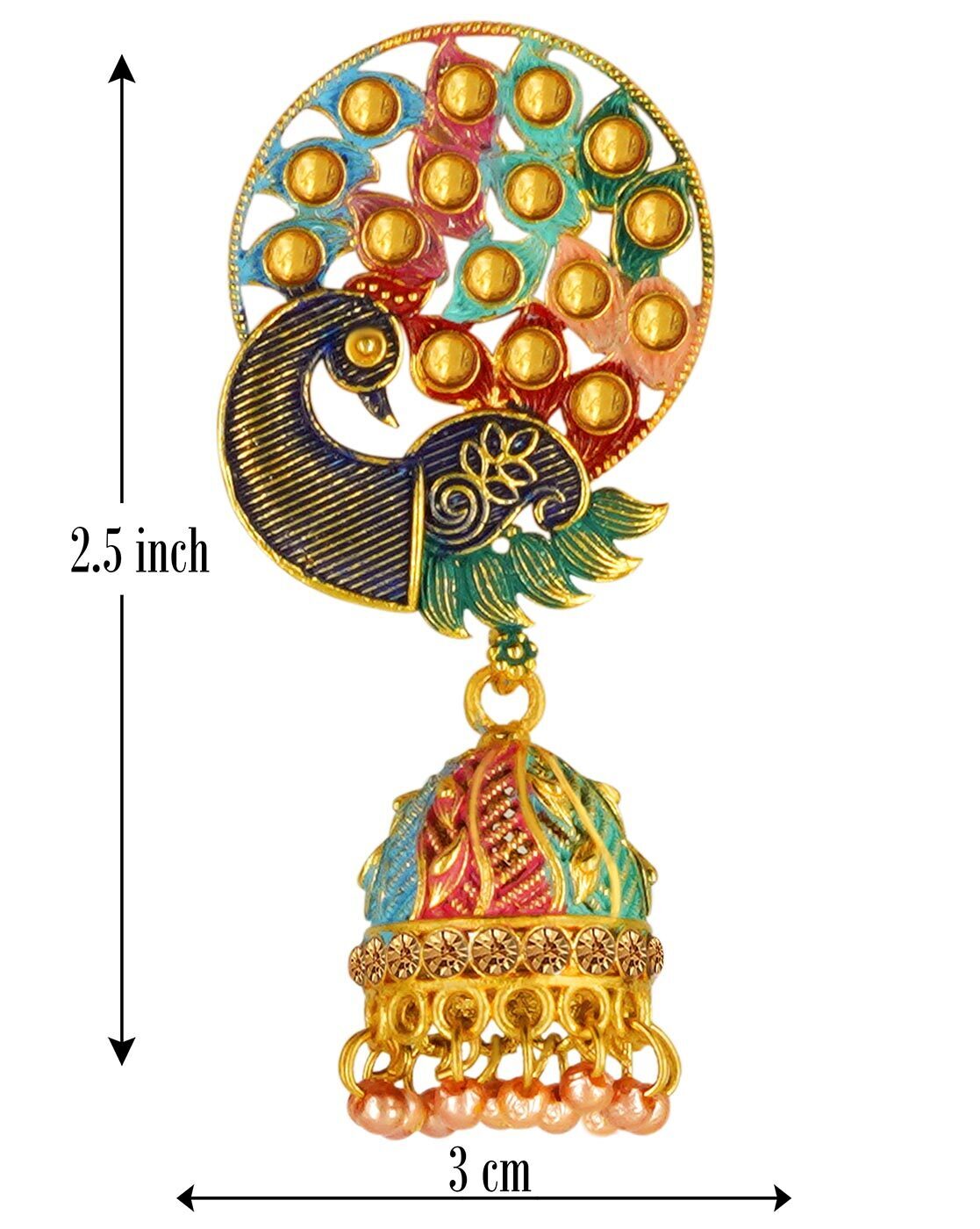 Peacock Design Pearl Gold Earrings – Niscka