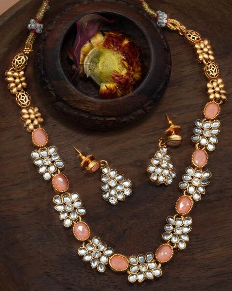 Handmade Women Jadau Meena Kundan Necklace With Earrings & Tika – Pinkcity  craft