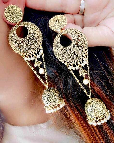 Flipkartcom  Buy Om Jewells Cocktail Polki Pearl Beads Earrings Pearl  Alloy Stud Earring Online at Best Prices in India
