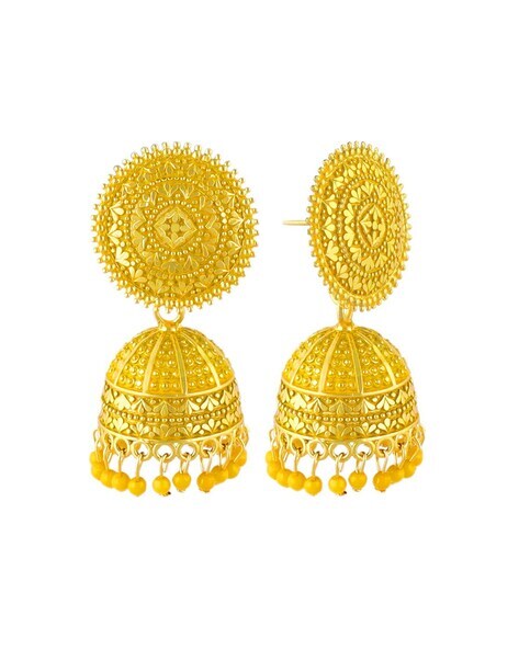 Gold Color Oxidised Big Jhumka Earrings (GSE2787GLD)