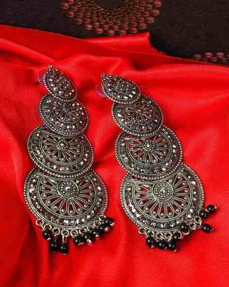 Red Color Oxidised Earrings (GSE2851RED)