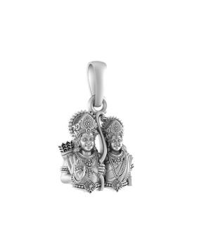 akshat sapphire Sterling Silver God Ram Sita Ji Pendant with Chain-picture-17