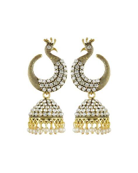Buy Gold-Toned White Earrings for Women by Fashion Frill Online
