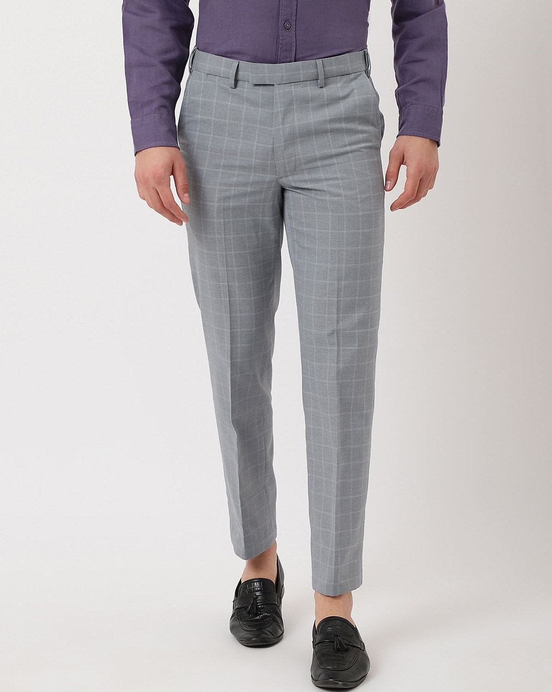 Stylish Men's Checked Trousers Formal Smart Casual Office Trousers Business  Dress Pants Skinny Trousers | Walmart Canada