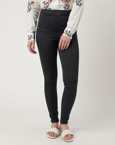 Buy Women's Black Jeggings Plain Jeans Online