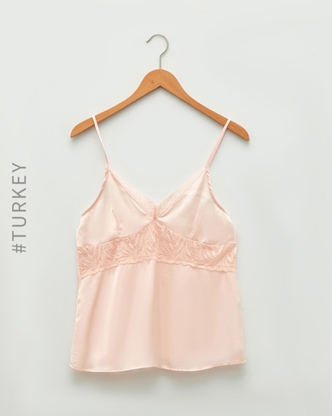 Lucky Brand Peach Lace Trim Tank Top for Women Online India at