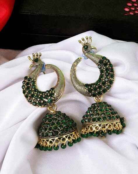 Buy Golden Colour Designer Traditional Tops EarringsWedding Studs Earrings  For Women Online  Anuradha Art Jewellery
