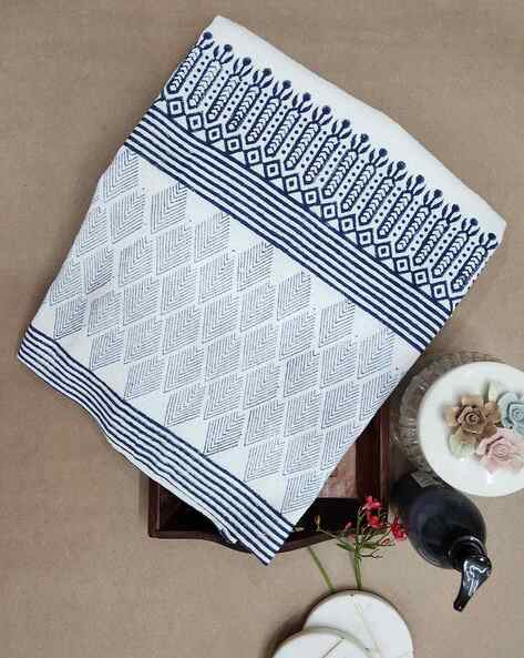 Geometric Print Cotton Bath Towel
