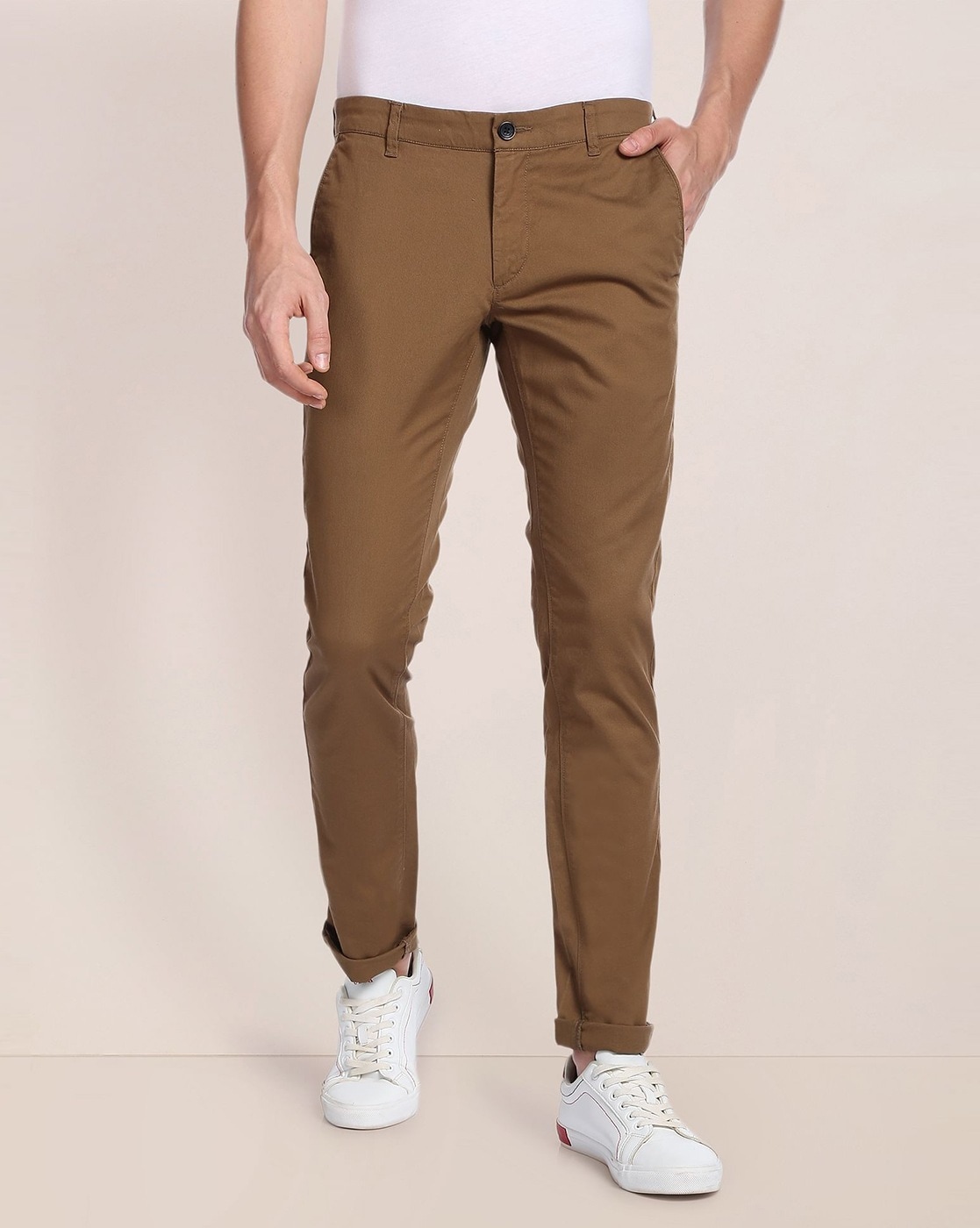 Buy US Polo Assn Khaki Slim Fit Chinos for Mens Online  Tata CLiQ