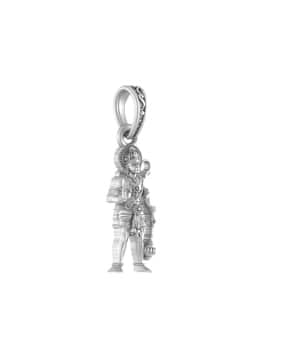 akshat sapphire Pure Silver Hanuman Pendant with Chain-picture-17