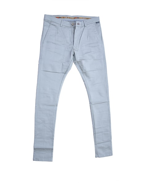 Buy Men's Solid Flexi-Waist Trousers with Belt and Pockets Online |  Centrepoint Bahrain