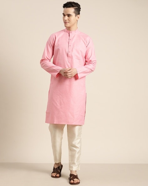 Sojanya Mandarin-Collar Kurta with Patch Pocket