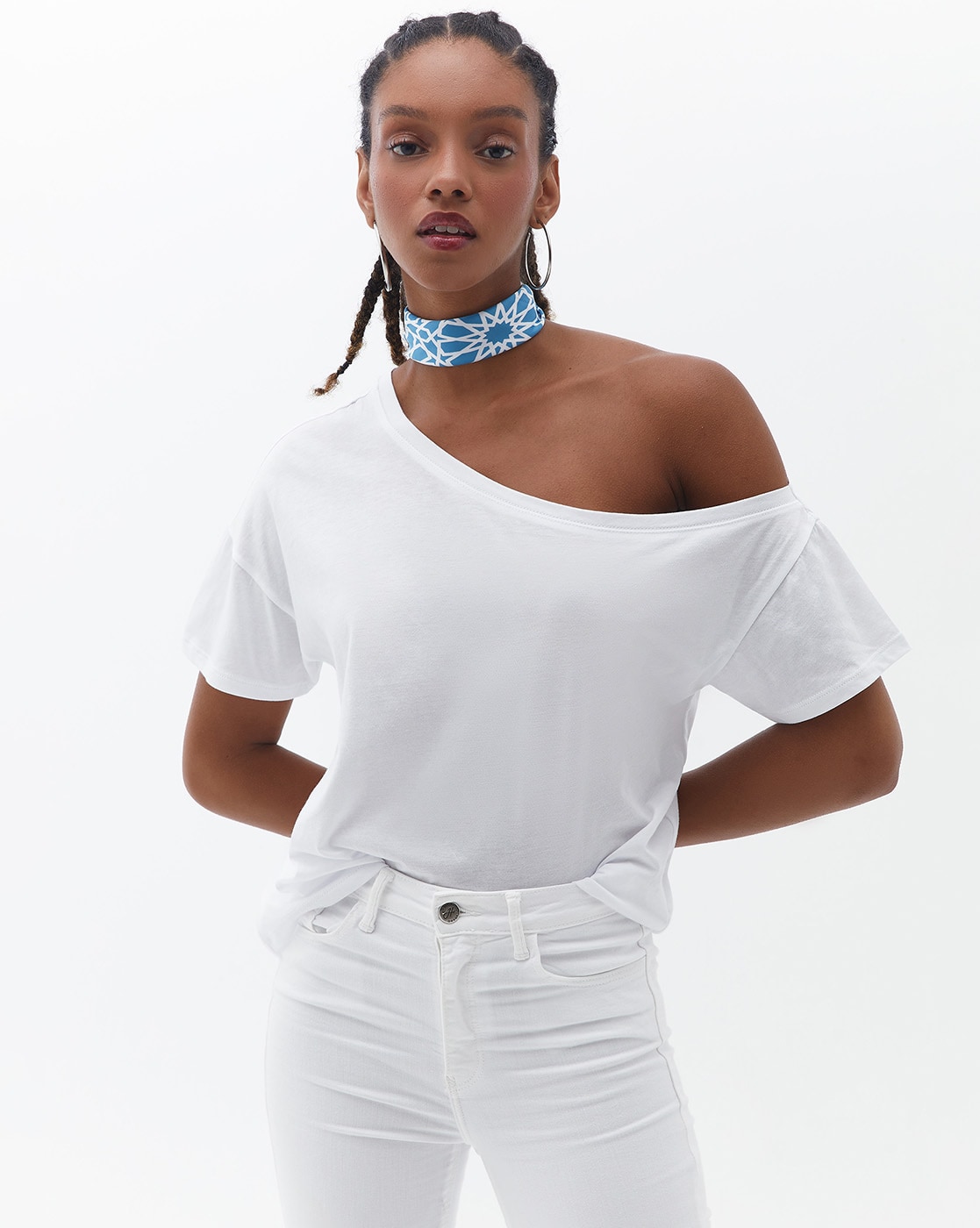 One shoulder 2024 white t shirt