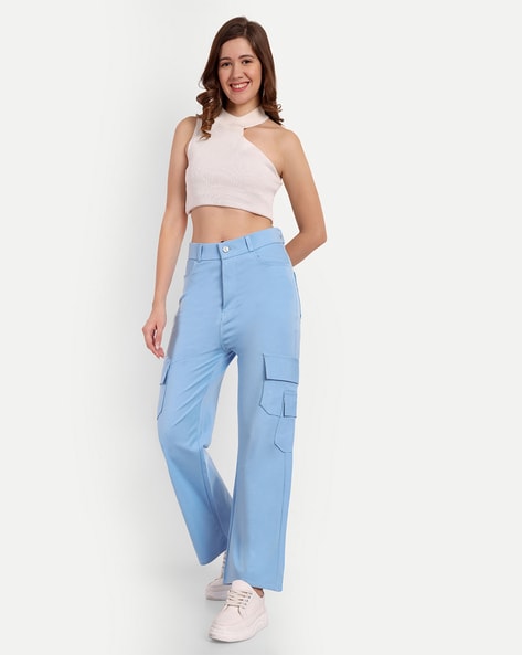 Buy Blue Trousers & Pants for Women by Broadstar Online
