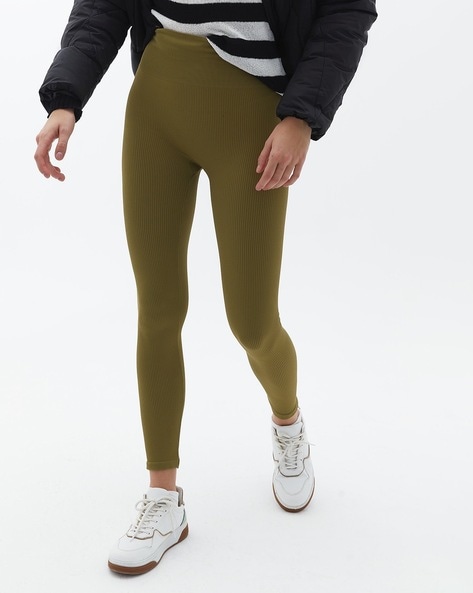 Fiona Fleece Lined Legging Green Full Length Legging, L | Adore Me