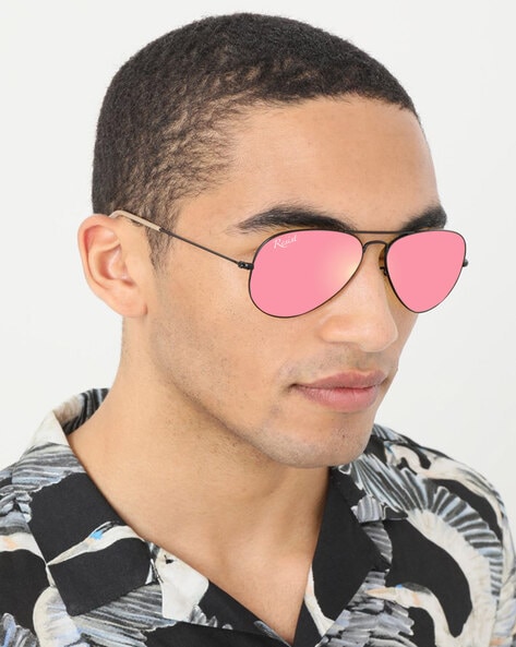 Pink lens hot sale aviator sunglasses