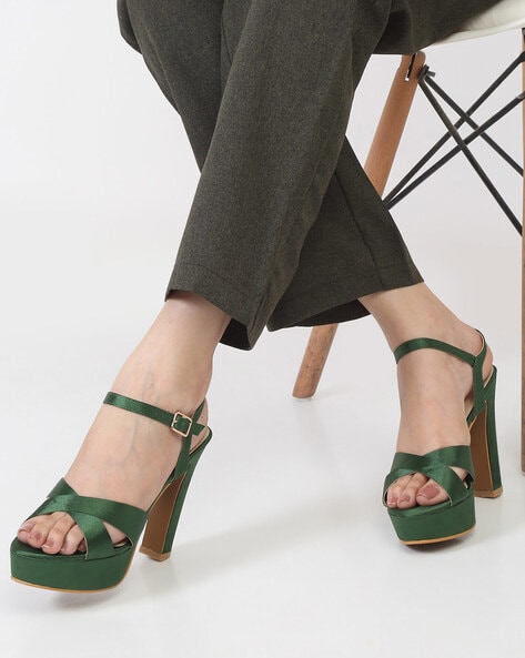 Green 2025 chunky sandals