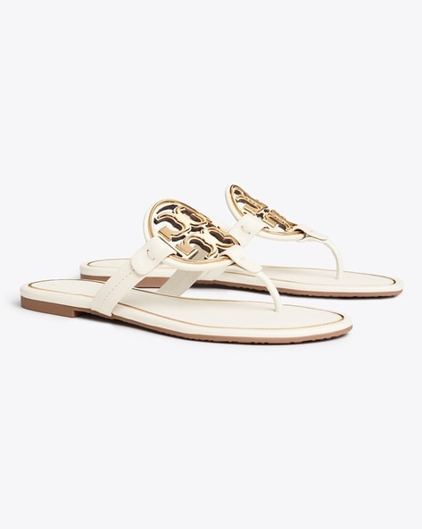 Tory burch miller sandals metal online logo