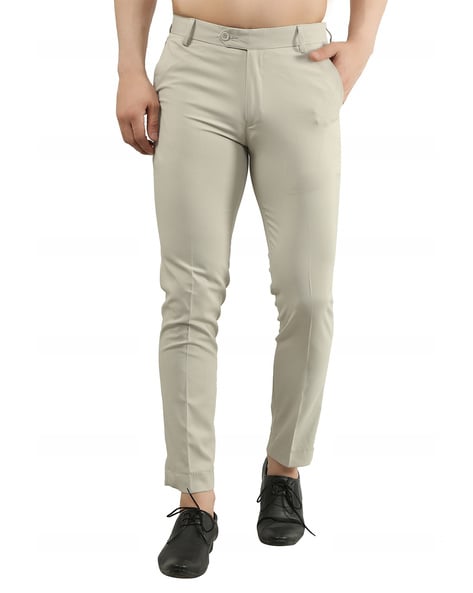 2023 Autumn Men's Suit Casual Pants Business Classic Straight Cropped Pants  Large Size Black 27 at Amazon Men's Clothing store