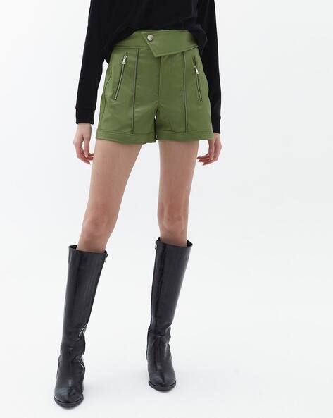 SAM Women Panelled Shorts with Zip Pockets