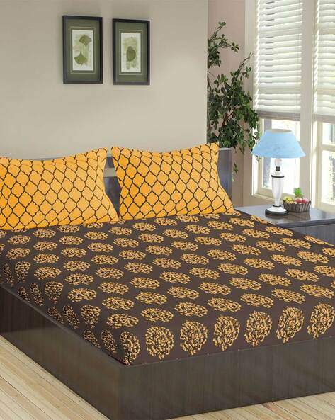 Buy Brown Bedsheets for Home & Kitchen by Trance Home Linen Online