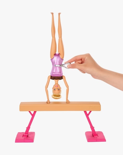 Barbie gymnastics playset 2024 with doll balance beam