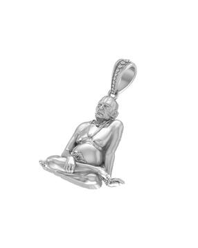 akshat sapphire Sterling Silver Swami Samarth Pendant with Chain-picture-21
