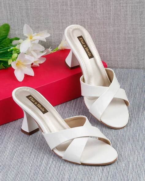 Buy White Heeled Sandals for Women by Flat n Heels Online Ajio