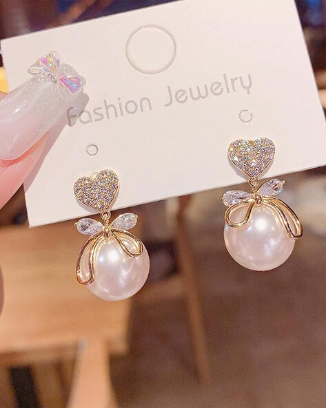 Pearl Earring Back Design | Front Back Pearl Earrings | Pearl Back Earrings  Fashion - Stud Earrings - Aliexpress
